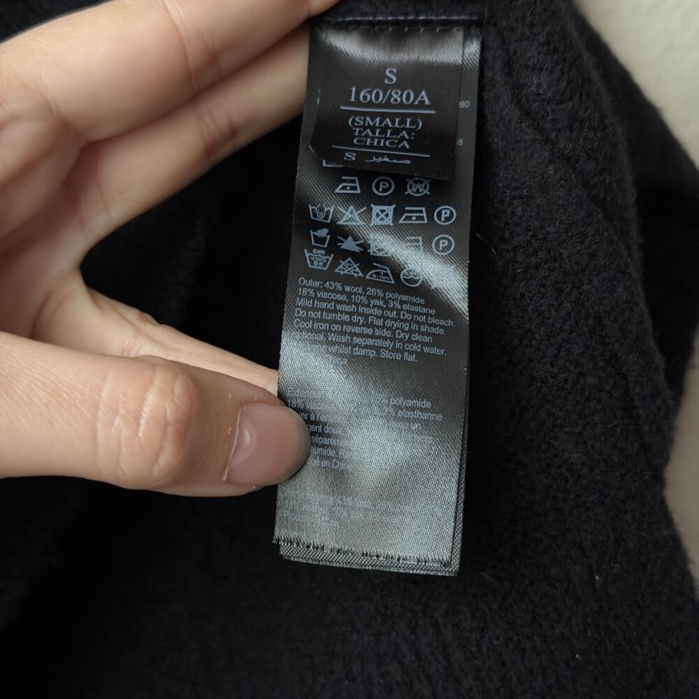 AllSaints Tierny Black Wool Cropped Roll Neck Sweater Size S - Picture 5 of 5